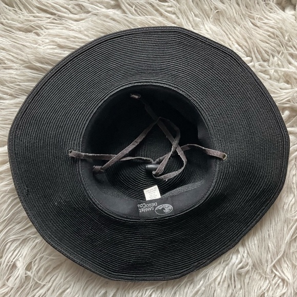 San Diego Hat Company Brown Woven Paper Leather Drawstring Large Brim Sun Hat OS main image 7